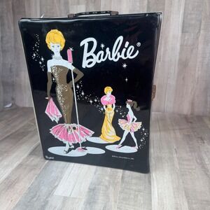 Vintage 1962 Mattel Barbie Black Clothing Case Ponytail